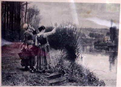 Old etching by Daniel Ridgeway Knight